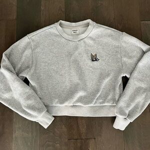 Aritzia Cropped Butterfly Crew Neck